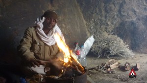 Bedouin guide with a fire, Three Peaks Egypt, Ben Hoffler